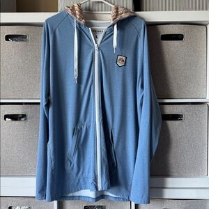 Belong Designs Women's Core Traverse Tek‎ Zip Up Blue Hoodie Jacket Nordic Large